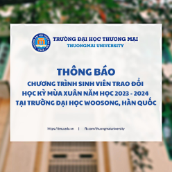 Thông báo chương trình sinh viên trao đổi học kì mùa xuân năm học 2023 - 2024 tại Trường Đại học Woosong, Hàn Quốc