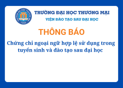 Chứng chỉ ngoại ngữ hợp lệ sử dụng trong tuyển sinh và đào tạo sau đại học