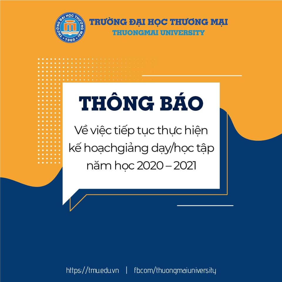 Thông báo về việc tiếp tục thực hiện kế hoạch giảng dạy/học tập năm học 2020 – 2021