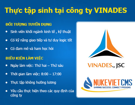 Chương trình thực tập sinh tại công ty VINADES